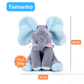 Elefante de Pelúcia Esconde-Esconde - Canta Música e Interage