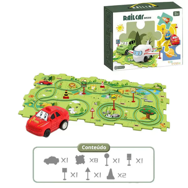 RailCar - Carrinho com Trilha Quebra-Cabeça