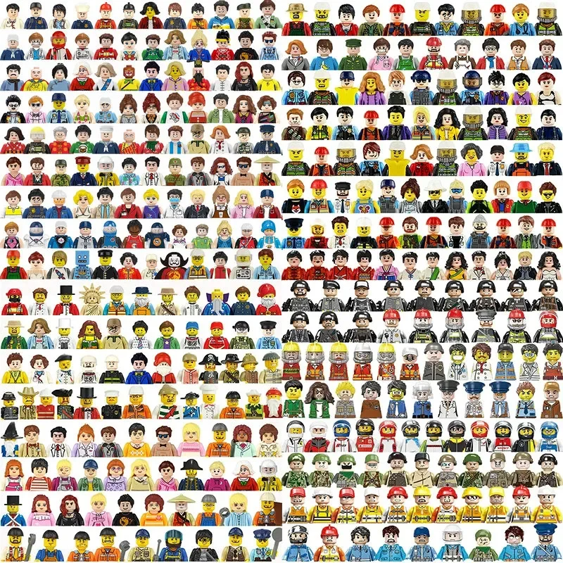 Crie Seu Próprio Minifigure – Peças Personalizáveis 16/40/72/128 Peças